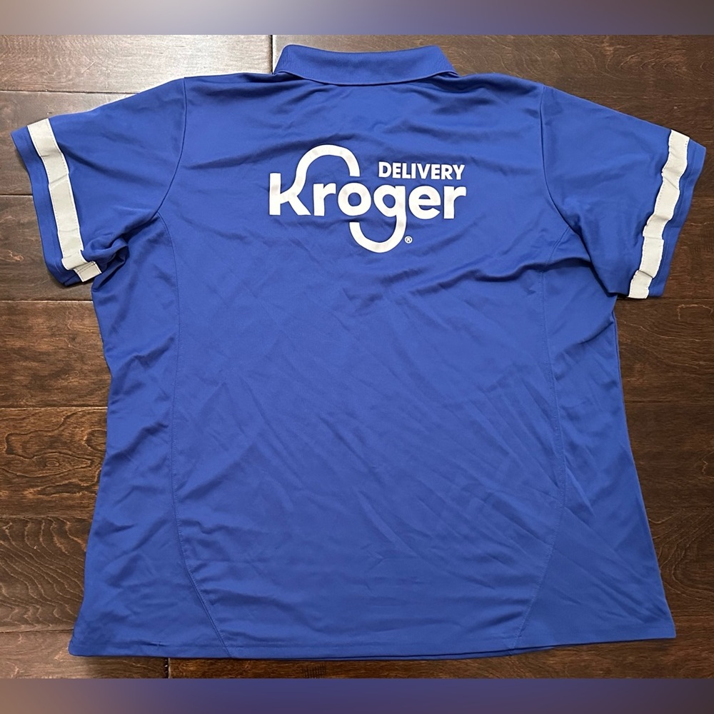 Women’s Kroger Delivery Blue Performance Reflective Short Sleeve Polo Shirt- 4XL